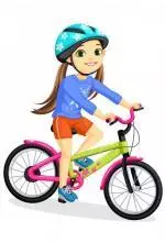 Happy-Little-Girl-in-Helmet-Riding-Bicycle